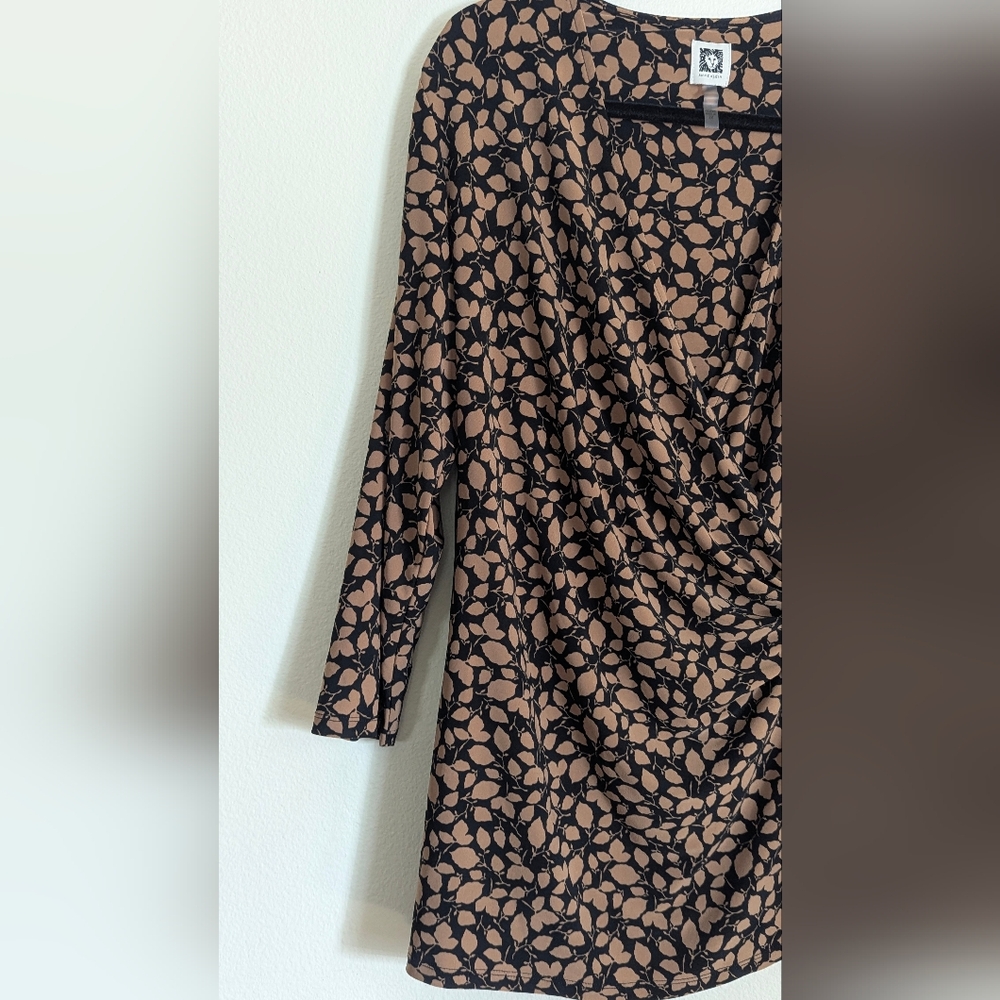 Anne Klein Leaf Print Wrap Dress Size 1x, Stretchy - Picture 4 of 8